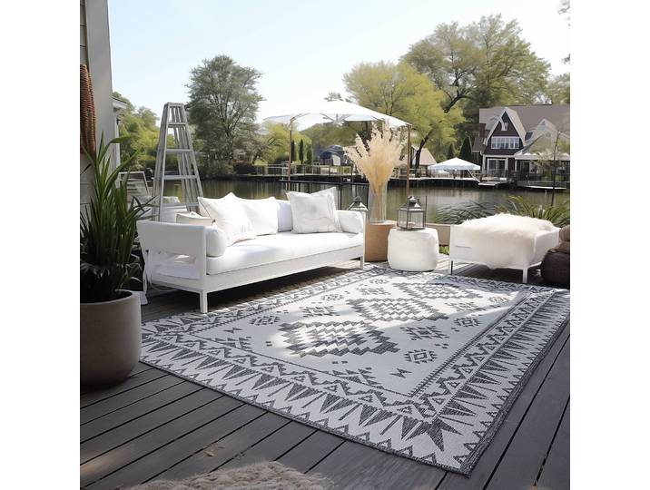 Tapis intérieur/extérieur Dynamic Argenté/Argenté Polypropylène 80 x 150cm