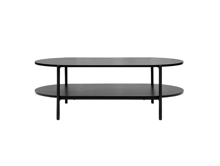 Table basse ovale finition bois noir et métal L115 cm BRUNA