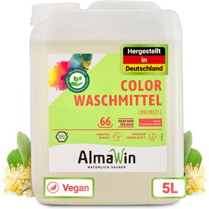 AlmaWin Waschmittel Colorwaschmittel Lindenblüten, flüssig, Konzentrat, 5 Liter, Waschladungen 66