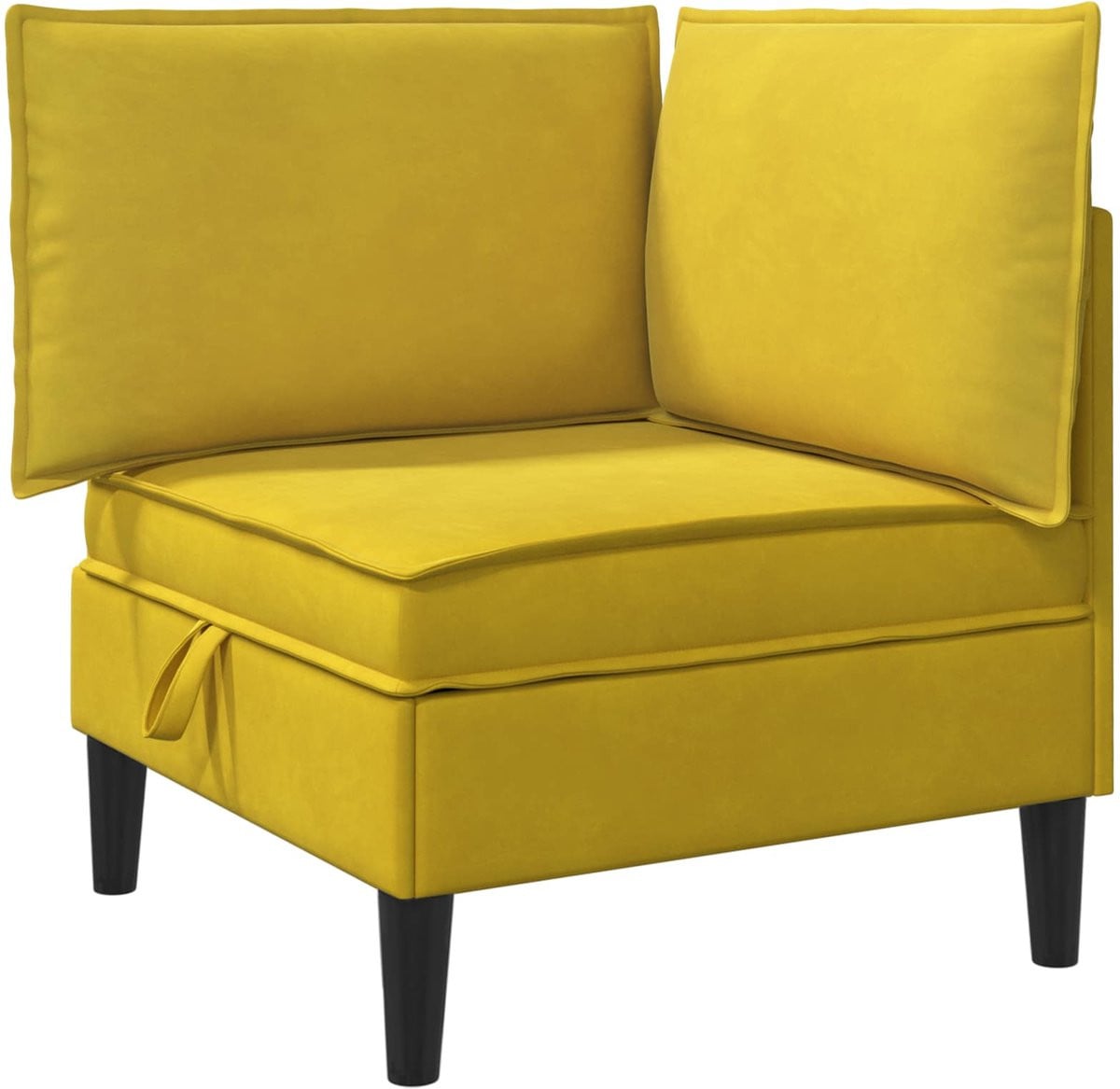 vidaXL Moderne L-vormige Sofa met Opslagruimte in Geel Fluweel