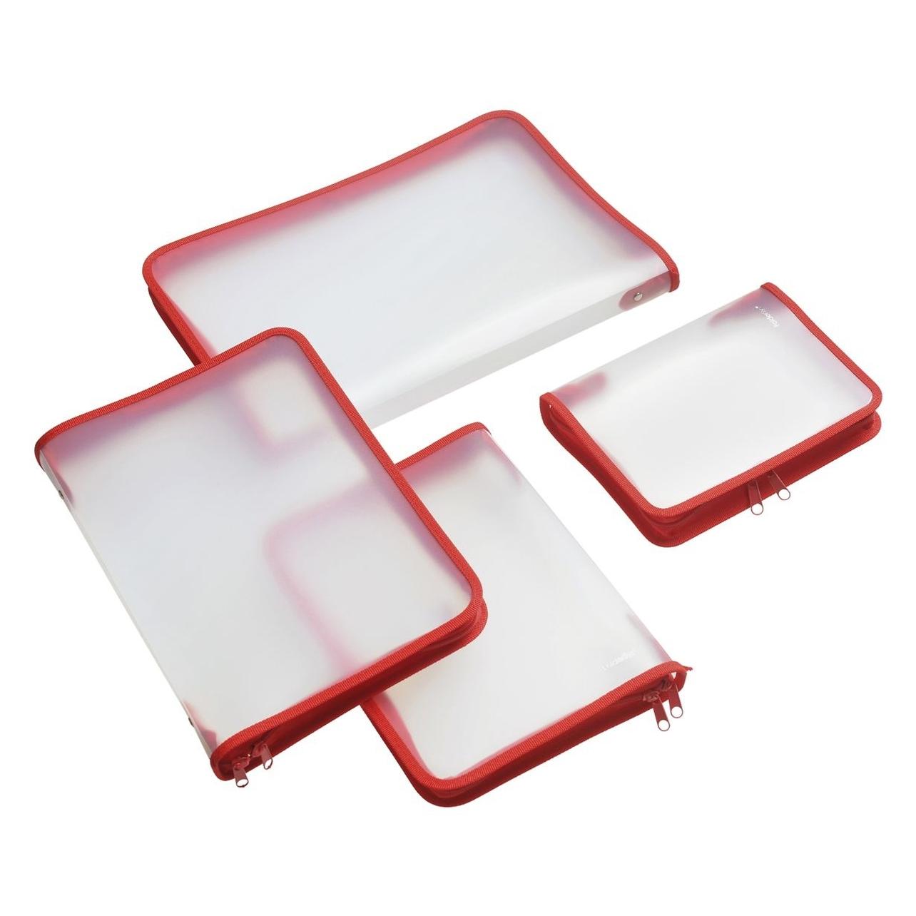 Foldersys Reissverschlussbeutel A4 transparent/rot 0,5 mm (A4) (40452-80)