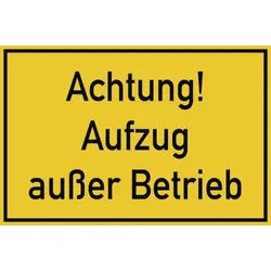 Achtung! Aufzug außer Betrieb, Magnetfolie, 300x200 mm