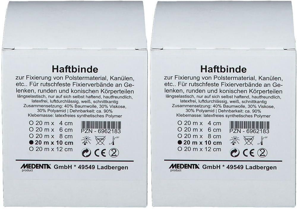 MEDENTA Haftbinde elastisch 10 cmx20 m 2x 2x1 St Binden