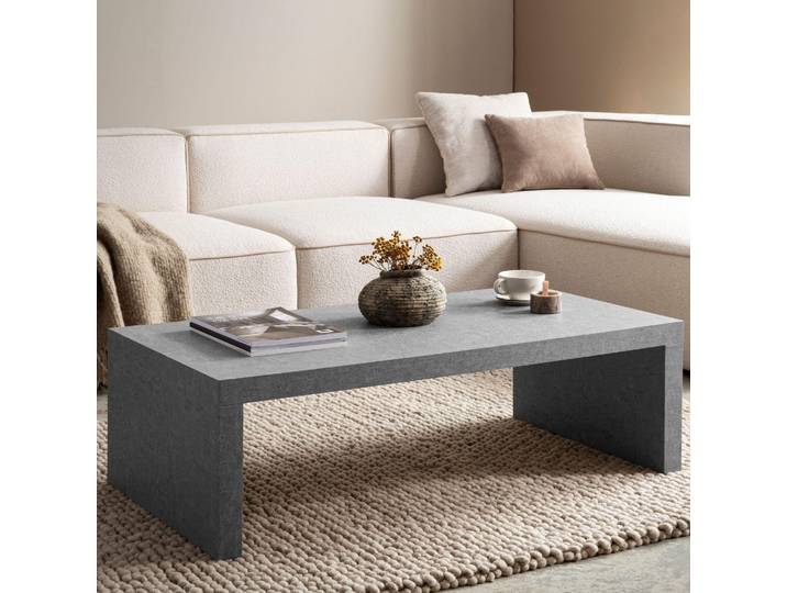 FineBuy Table basse 110 x 55 x 35 cm Gris Table de salon Design intemporel Table de salon Rectangulaire Table de salon sobre Grande table basse