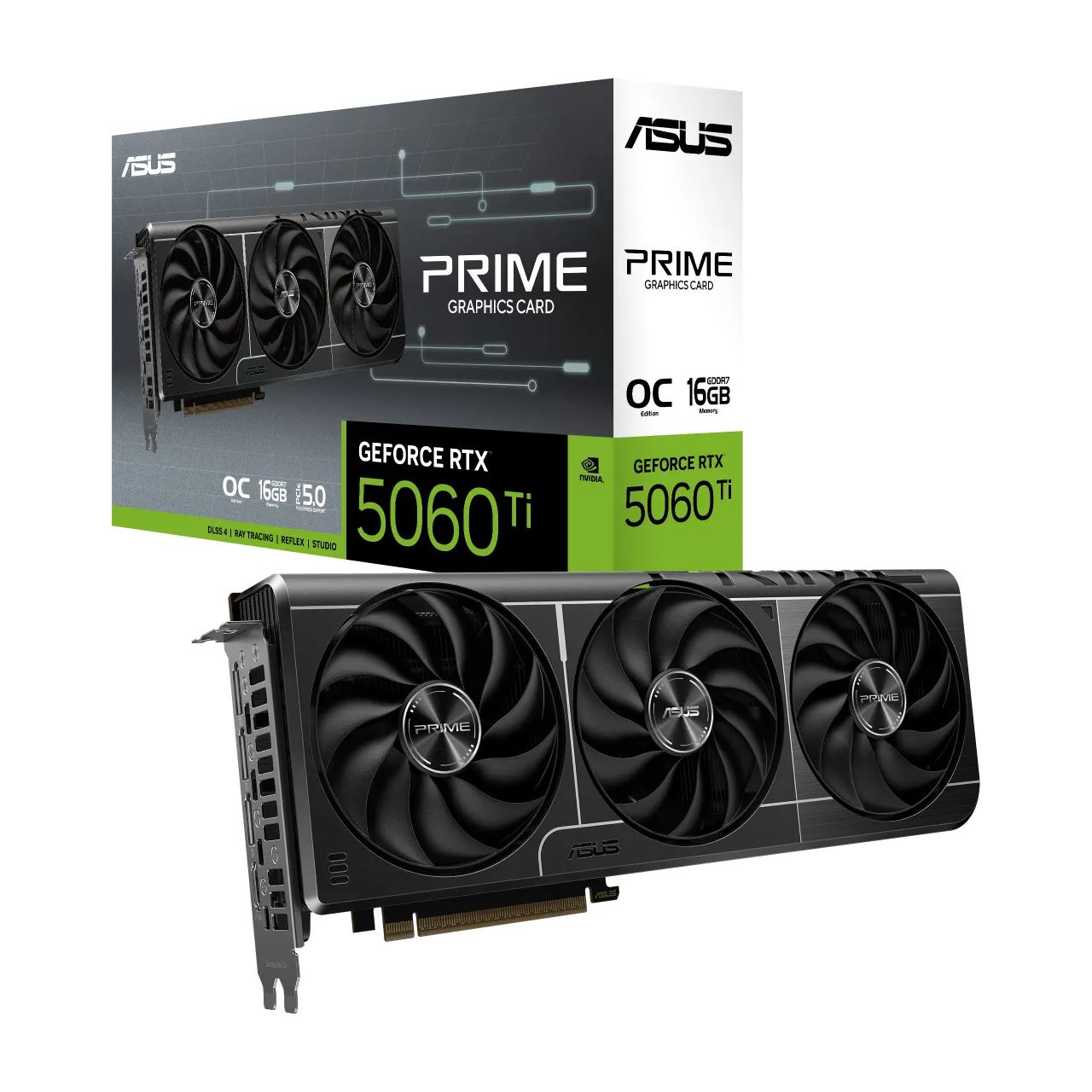 16GB Asus GeForce RTX 5060 Ti Prime OC Aktiv PCIe 5.0 x16 (x8) (Retail)