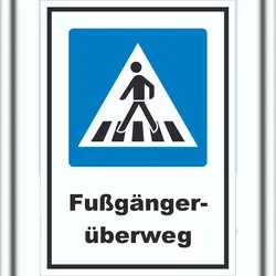 HB-Druck Fußgängerüberweg Schild A2 Rückseite selbstklebend
