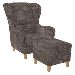 Supellex Sofia Ohrensessel mit Hocker | Design Helsinki Braun