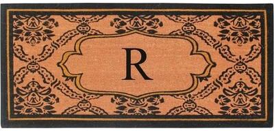 "A1 Home Collections Uriel Bleached Coir Anti-shred Monogrammed Doormat, 30"" X 60"""