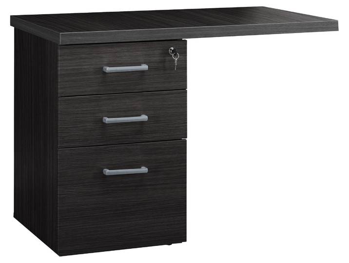 Caisson hauteur bureau avec extension Shiny noir ébène - Caissons hauteur bureau - Bruneau