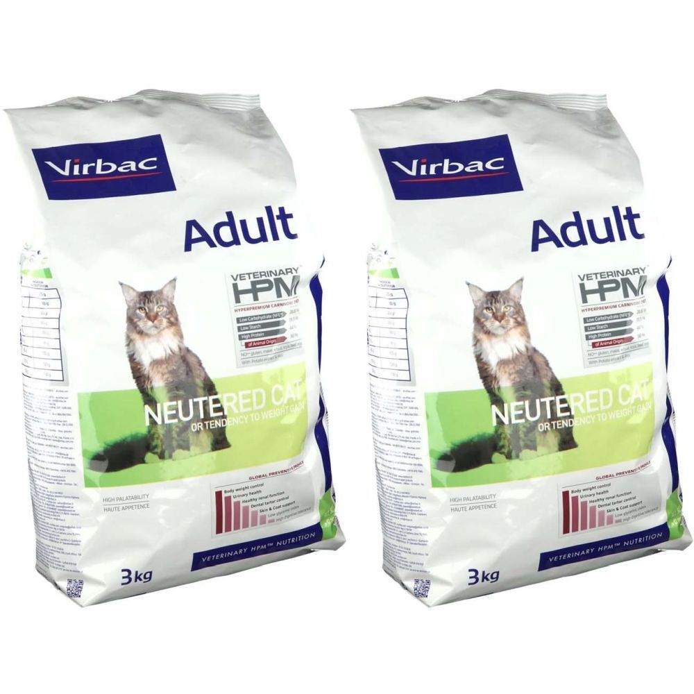Virbac Veterinary HPM Neutered Adult Croquette chat stérilisé adulte x2 2x3000 g Set