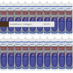 Beko 20x pro4 Premium-Silicon 310ml - 1 Karton - dunkelbraun / mahagoni