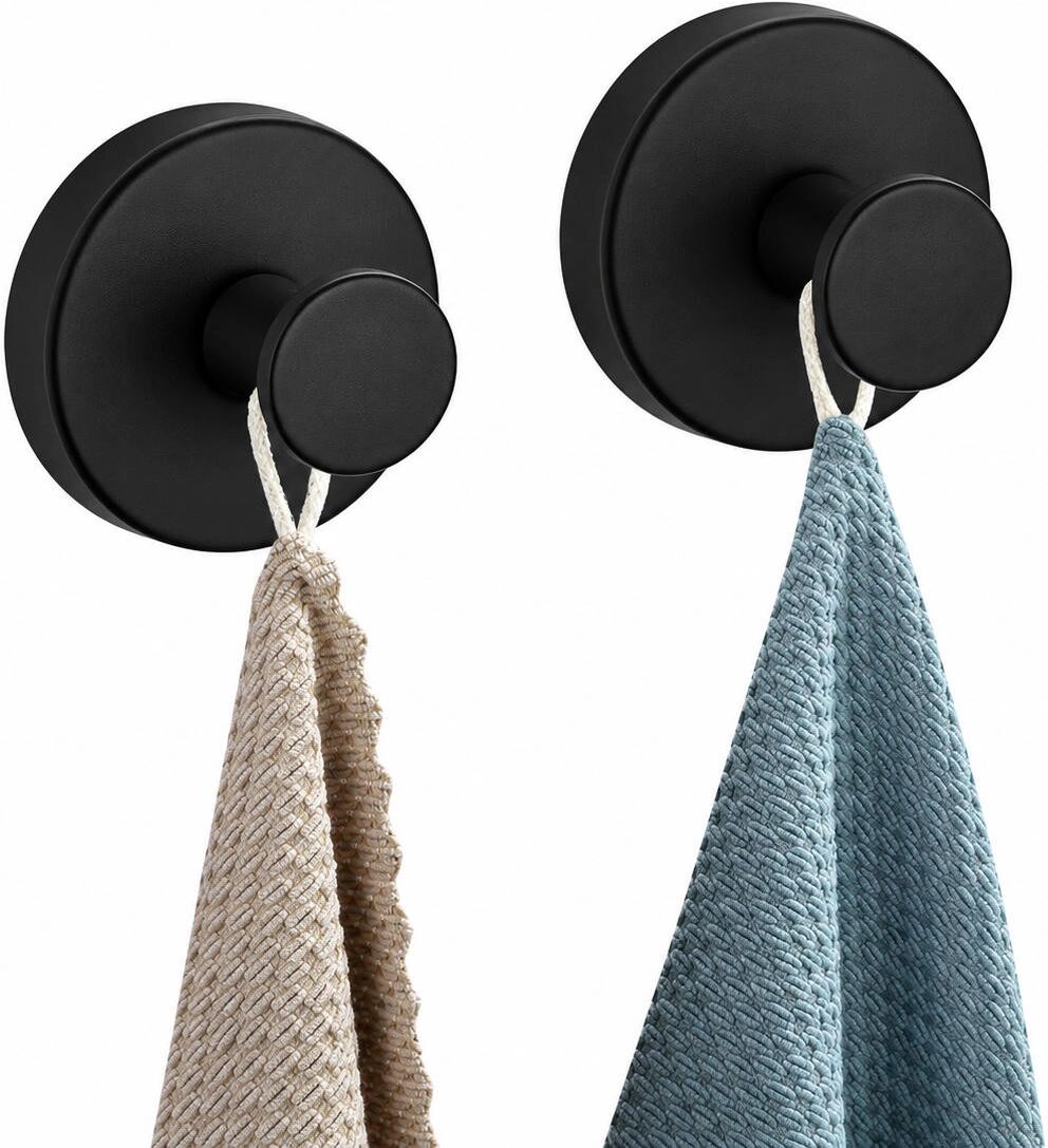 INF Haken mit Saugnapf, 2er Pack Schwarz