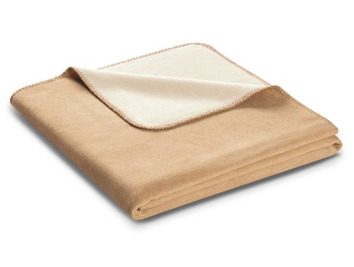 Wohndecke BIEDERLACK Melange , beige (creme, natur), B:150cm L:200cm, Baumwolle, Polyacryl, Polyester, Wohndecken, Wohndecke, mit geketteltem Zierstich