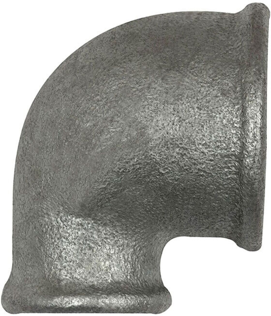 Riegler Coude 90°, 90°, FI/FI, réduit Rp 2, Rp 1, fonte malléable galvanisée (TFW 90-21)