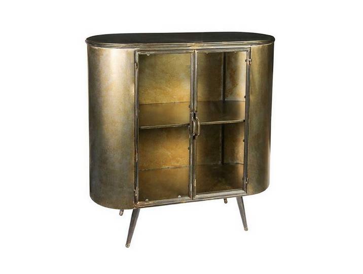 daslagerhaus living Vitrine Metallvitrine Space bronze antik h 91,5 cm
