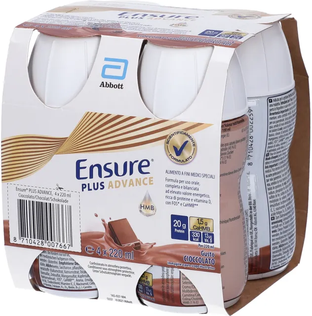 Abbott Ensure Plus Advance Cioccolato, 4 x 220 ml