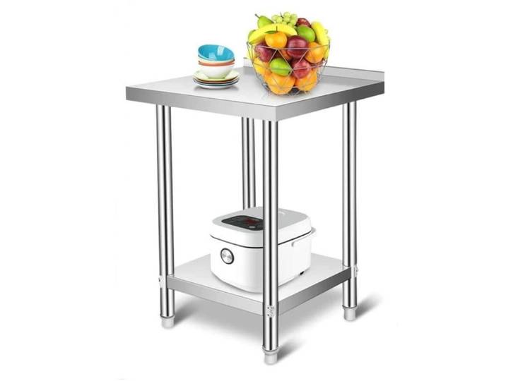 HSTURYZ Table de Préparation Vogue en Inox Table De Travail Cuisine - 61*61*90cm
