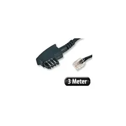 Telefonanschlusskabel 3 m TAE-F-Stecker auf RJ11 / TAE-Kabel