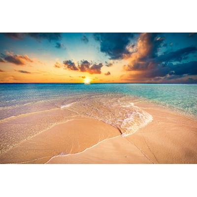 Fototapete PAPERMOON "Tropischer Strand Malediven", bunt, B:4m L:2,6m, Vlies, Tapeten