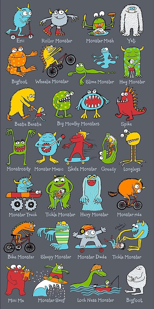 Tyrrell Katz Monsters Kinder Strandlaken - 140 x 70 cm