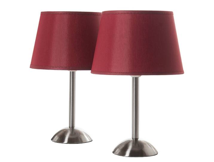 home24 Tafellamp Tila IV 20 x 30 x 20cm rood katoen E27