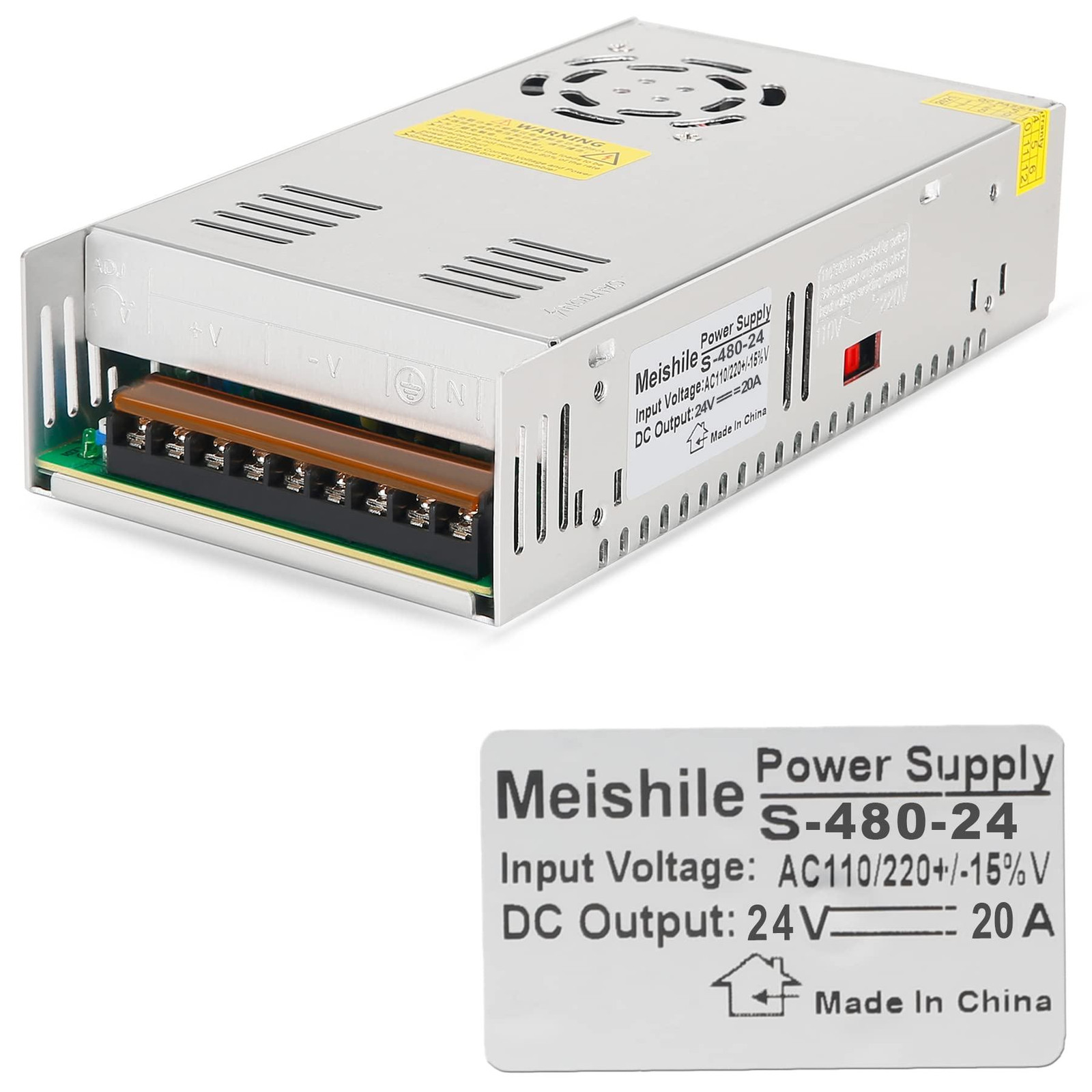 Lustrens Transformator Adapter Voeding AC 230V naar DC 24V 20A 480W voor LED Strip en Apparaten