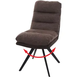 Esszimmerstuhl MCW-G66, Küchenstuhl Stuhl, drehbar Auto-Position Stoff/Textil MVG ~ braun-dunkelbraun