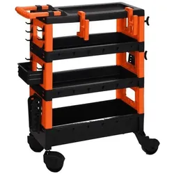 WellHome - Transportwagen 68x35x87,5cm in schwarz und orange