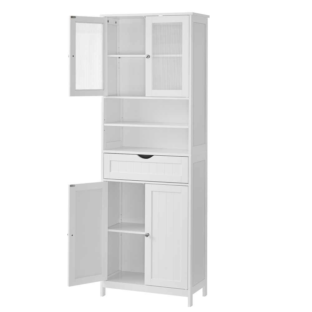 VASAGLE Badezimmerschrank mit verstellbaren Ablagen, Badschrank, Aufbewahrungsschrank BBCB35768W01