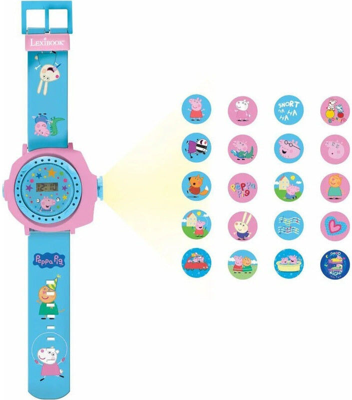 Lexibook Peppa Pig Children's Projection Watch with 20 Images - Officially Licensed Peppa Pig Digital Watch for Kids - Ages 3 and Up
