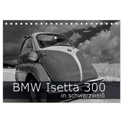 BMW Isetta 300 in schwarzweiß (Tischkalender 2025 DIN A5 quer), CALVENDO Monatskalender