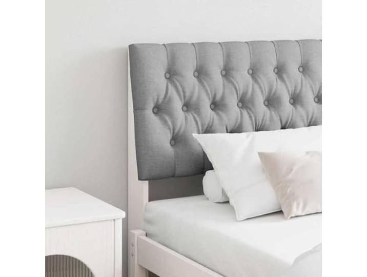 Gepolstertes Kopfteil Hellgrau 180 cm Kiefer Massivholz, modernes rechteckiges Design mit gepolstertem Fleckschutzgewebe, Schaumstofffüllung für Komfort, leicht