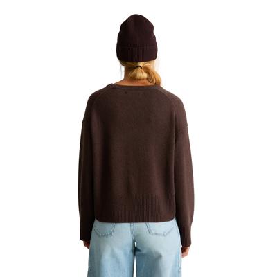 Strickpullover MARC O'POLO DENIM "mit weicher Haptik", Damen, Gr. XS, braun (espresso braun), Obermaterial: 100% Schurwolle, unifarben, Rundhals, Pullover Strickpullover