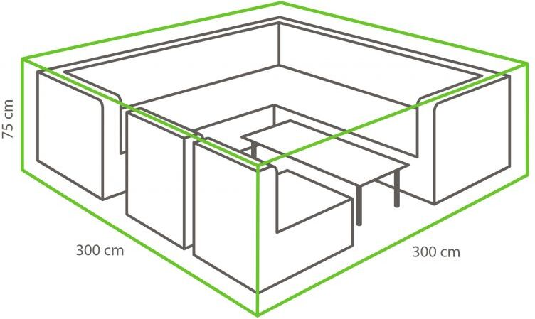 Winza Outdoor Covers Premium Schutzhülle Loungeset Maße 300x300x75 cm Material PP MFY