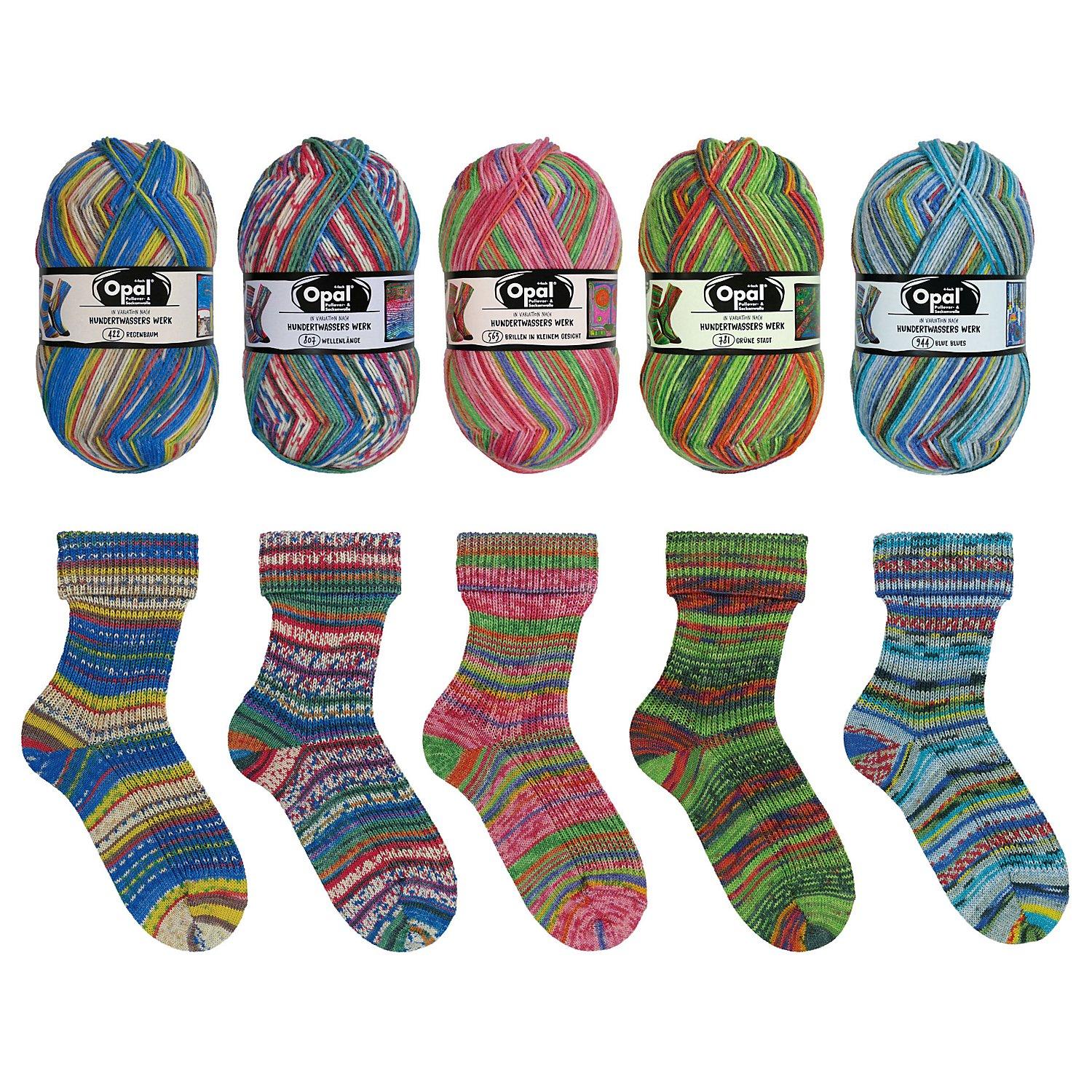 Opal Sockenwolle "In Variation nach Hundertwasser Werken", 4-fach