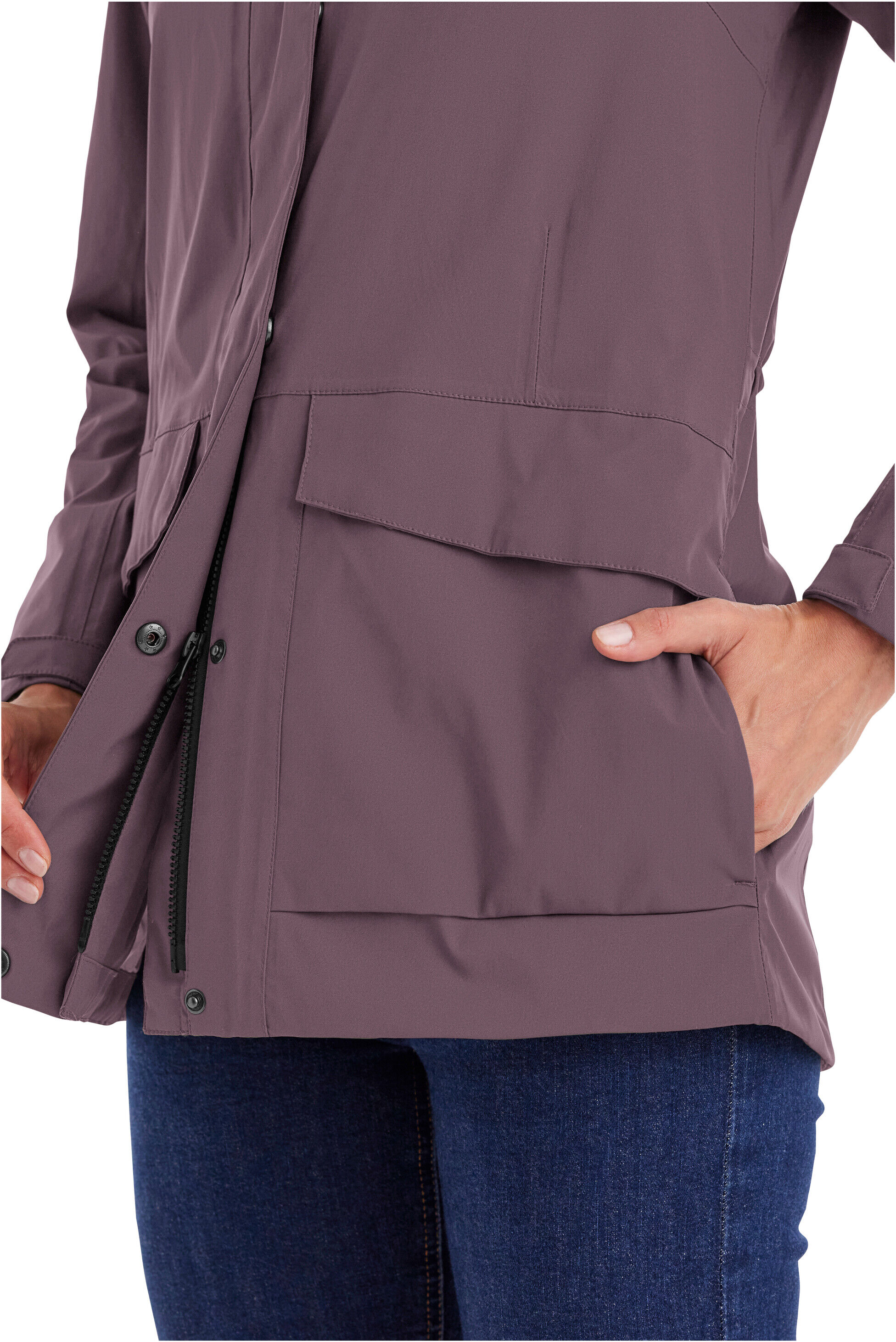 Funktionsjacke "GS 54 WMN JCKT", Damen, Gr. 40, lila (pflaume), Obermaterial: 100% Polyester.Futter: 100% Polyester, G.I.G.A. DX BY KILLTEC, Jacken Funktionsjacke, Wasserdicht, atmungsaktiv, recycelte Materialien, abnehmbare Kapuze pflaume 40