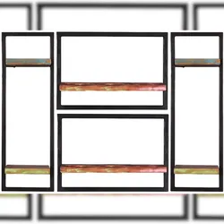 SIT Möbel Wandregal-Set | 4-teilig | Altholz | Serie RIVERBOAT | B 110 x T 25 x H 75 cm | bunt
