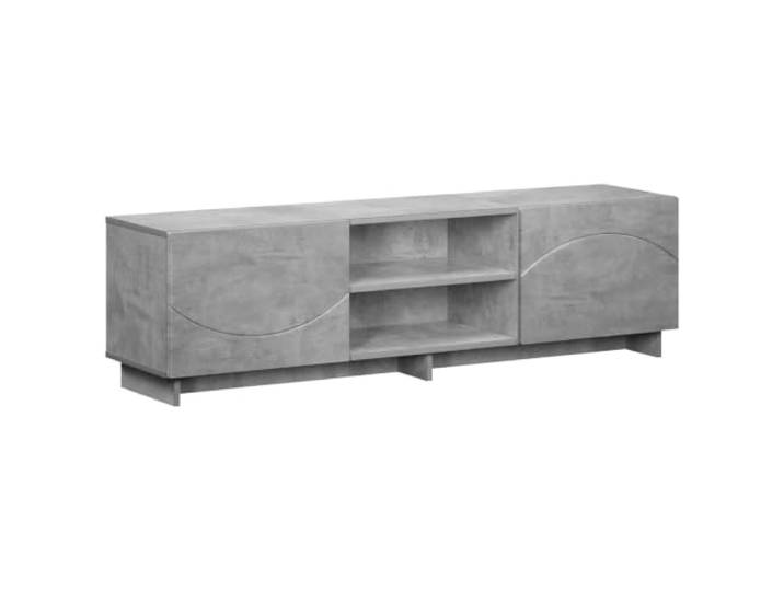 HGFDVCMR TV Lowboard Betongrau Fernsehtisch 140x34,5x40 cm Modernes TV Board im Beton-Look mit 2 Türen für ordentliche Aufbewahrung im Wohnzimmer oder Schlafzimmer.