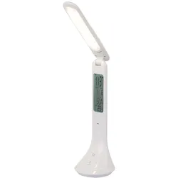 LED Tischleuchte Uhr Schreibtischlampe Leselampe Tischlampe dimmbar Kalender Wecker Thermometer, 4W 200lm neutralweiß, LxBxH 20x9,5x42,5 cm