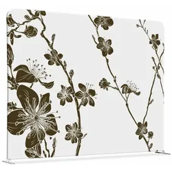 Textil Raumteiler 200-150 Doppel Abstrakte Japanische Kirschblüte Braun