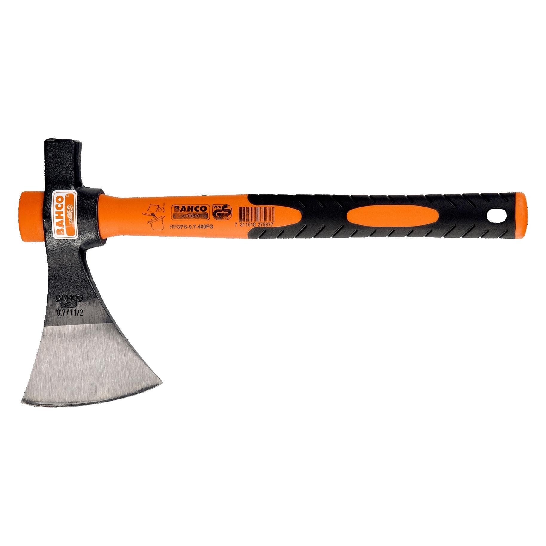 Bahco Camping-Axt mit Fiberglasstiel und Blatt in französischem Design, 380 mm, 1,07 kg (HFGPS-0,7-400FG)