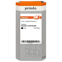 Prindo, Druckerpatrone, kompatibel mit Brother LC527XLBK (BK)