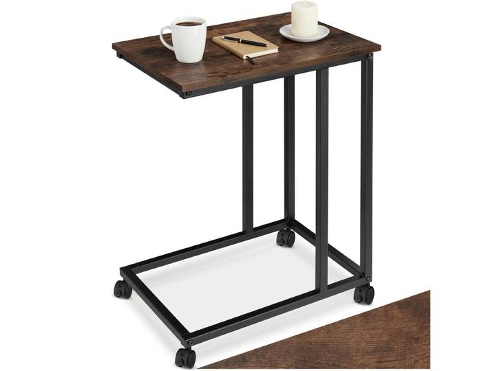 Beistelltisch Luton 48x35x70cm - Industrial Holz dunkel, rustikal