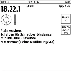 Unterlegscheibe ANSI B18.22.1 Typ N 1/4x 0,625 Stahl 500 Stück