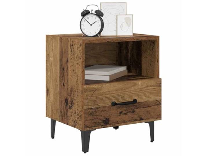KTHLBRH Nachtschrank 2 Stück Altholz 40 x 35 x 47,5 cm Rustikaler moderner Stil, zeitloses Design, Schlafzimmerschrank