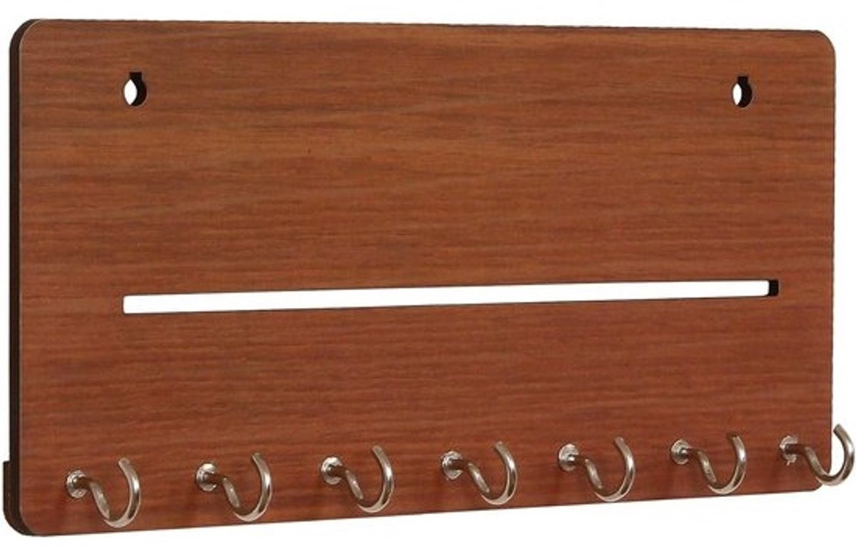 Wandgemonteerde Sleutelhouder in Art Deco Stijl - Bruin - 25 cm
