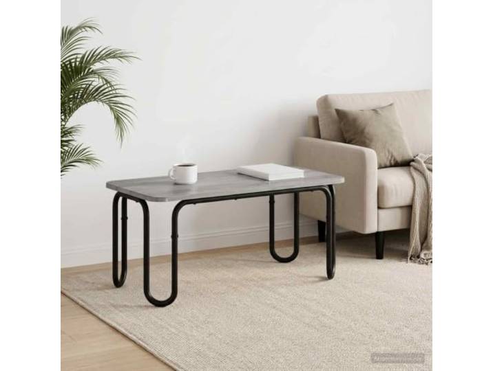 Couchtisch Grau Sonoma 100 x 50 x 45 cm Holzwerkstoff mit Stahlrahmen Holzwerkstoffplatte, verzinkter Stahlrahmen, U-förmige Beine, modernes Design, pflegeleichte Oberfläche