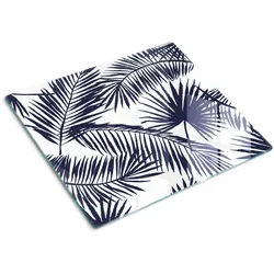 GLASPLATTE 60x52 cm Palmblätter