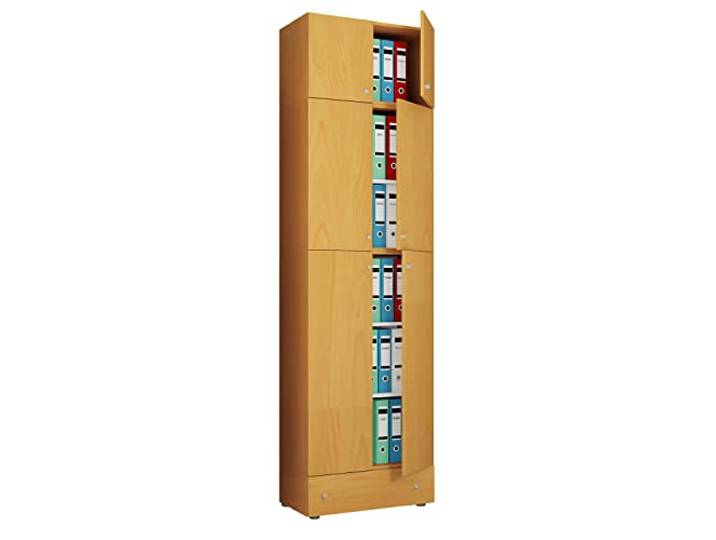VCM Büroschrank Buche 70x39x240 cm 6 Türen 6 Fächer Holzwerkstoff Büromöbel