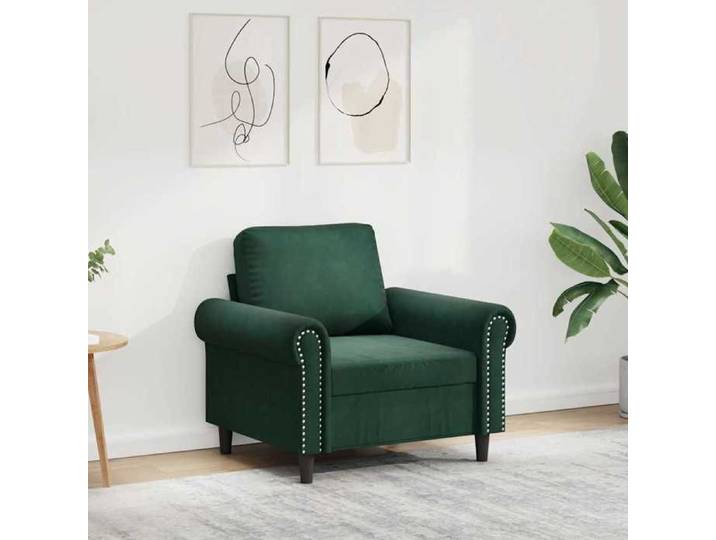 Chaise intérieure moderne Fauteuil Vert foncé 60 cm Velours(9927）